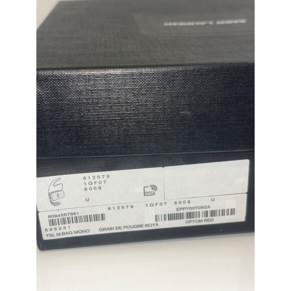 SAINT LAURENT Mono Roux Chain Shoulder Bag Bordeaux 6125791GF076008U Red AUTH - Picture 7 of 8